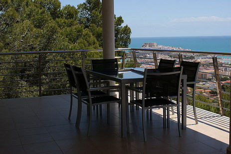 Terraza equipada, vistas al mar y castillo, Bonavista 3, Peñiscola