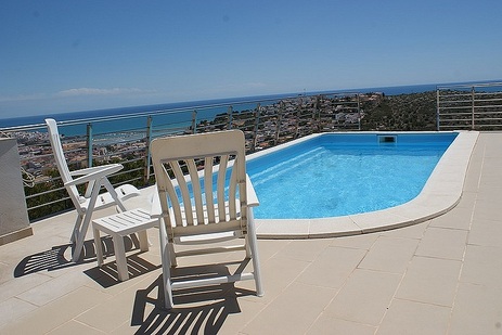 Piscina con sus vistas al mar, Residencial Bonavista, Peñiscola